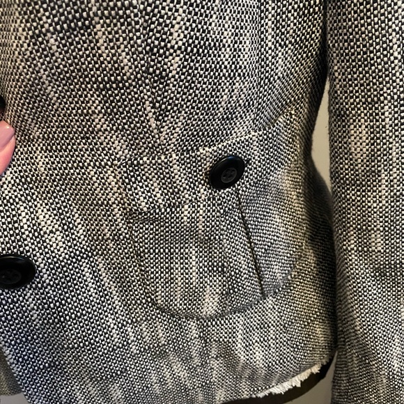 LOFT Black & White Tweed Jacket - Picture 3 of 7